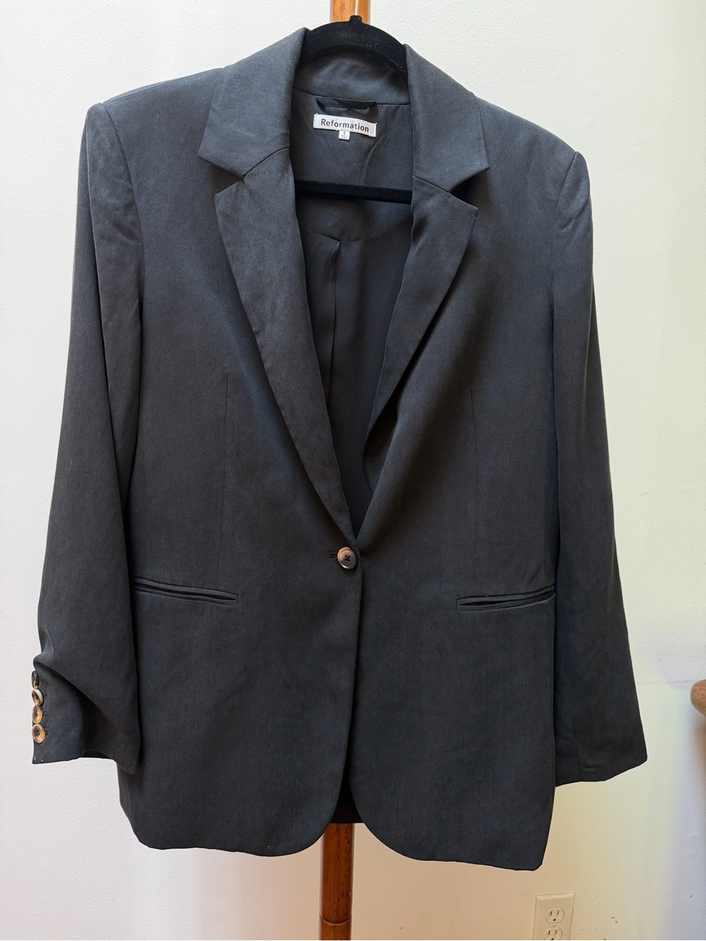 ReformationThe Classic Relaxed Blazer Black Single-Button Women's Small